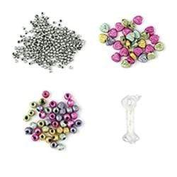 AussieSuperStore Jewellery Making Supplies Bead Kit Plastic Metallic Bead Kit Plastic Metallic  | Jewellery Making Beads | Kids Beads VBX02